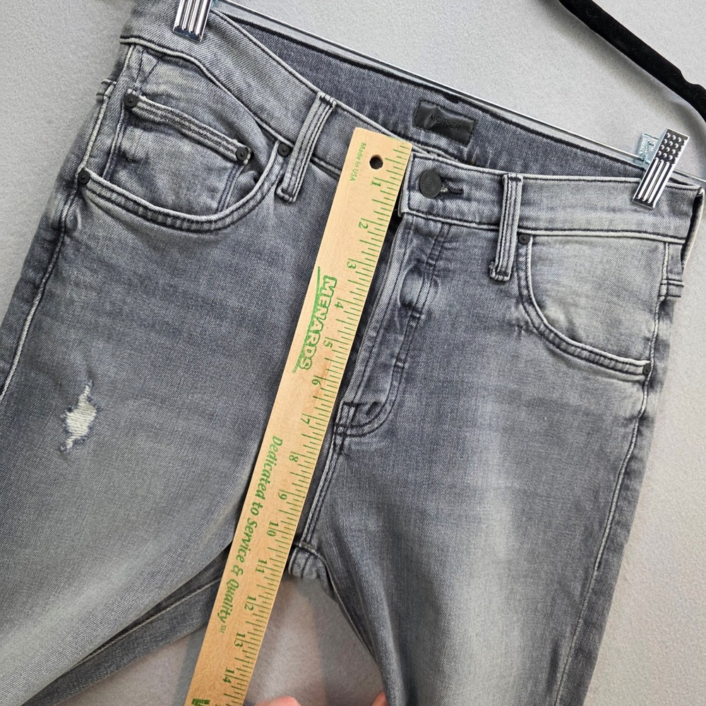 Mother The Scrapper Cuff Ankle Fray Jeans Unstitched in the Dark Button Fly 25 - Picture 5 of 14